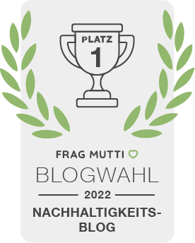 Siegel Nachhaltigkeitsblog der Frag Mutti Blogwahl 2022 für Rosengrün!